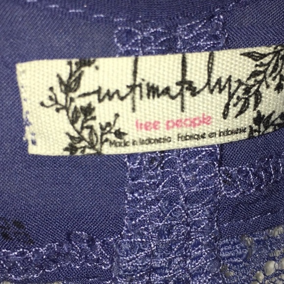 Free People Intimately Blue Lace Trim Mini Dress Size Medium - Picture 3 of 7